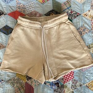 Cotton Citizen Cream Drawstring Sweat Shorts